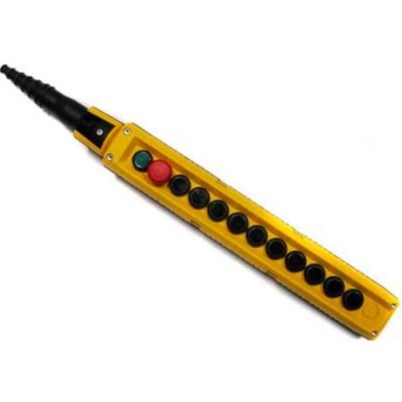 SPRINGER CONTROLS CO T.E.R., F70CY12001000001 MIKE Pendant, 12 Button, Yellow, 2-Speed Buttons F70CY12001000001